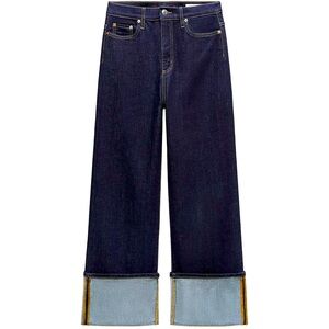 Zara straight cut, high waist jeans, ZW Collection